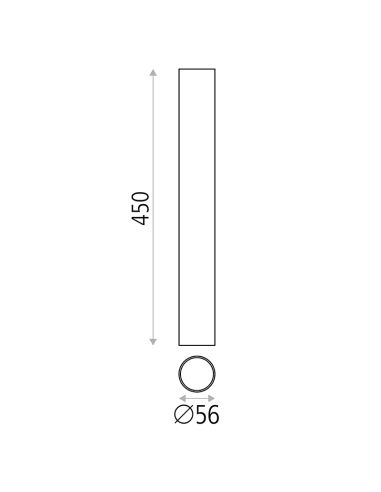 Plafón tubular Zoom 45cm medidas