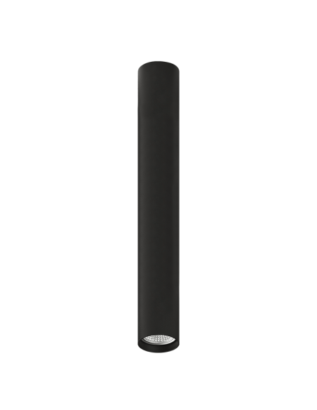Plafón tubular de superficie 450mm negro texturado ZOOM Ø56mm GU10 (no incl.)