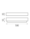 Aplique LED minimalista para espejo Box 59cm medidas