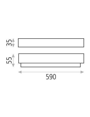 Aplique LED minimalista para espejo Box 59cm medidas