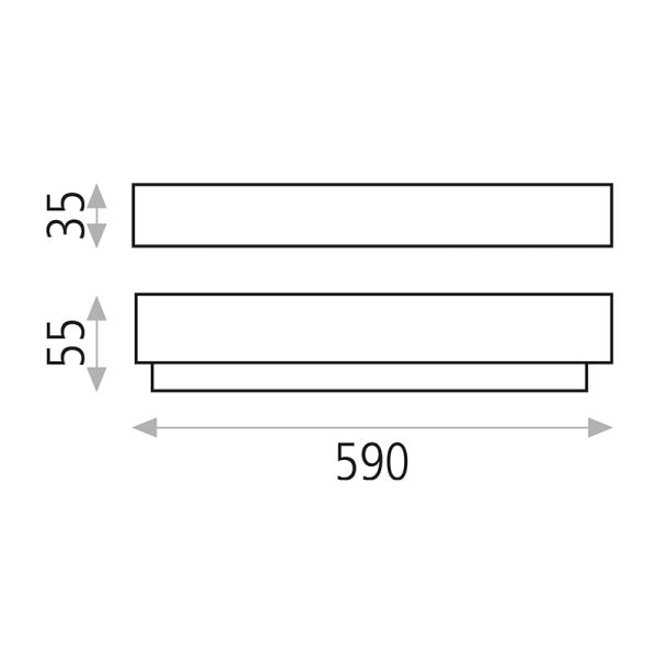 Aplique LED minimalista para espejo Box 59cm medidas
