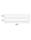 Aplique LED rectangular Box grande de 89cm medidas