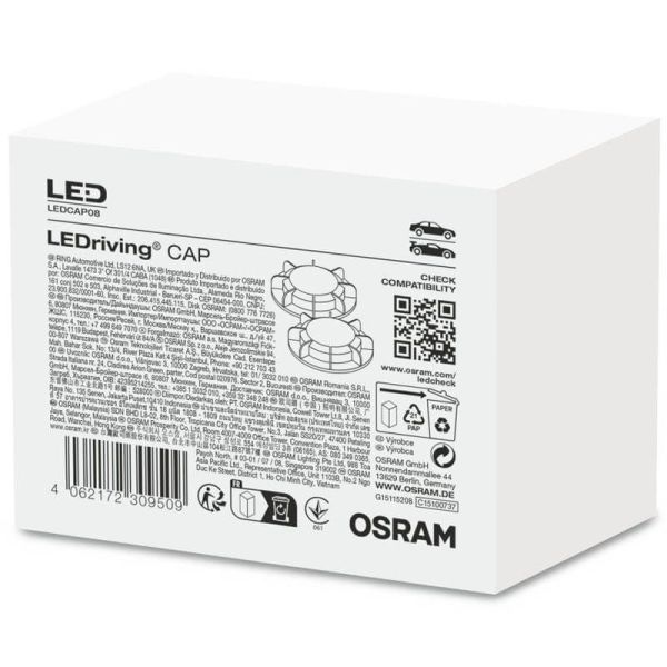 LEDCAP08 Tapa de cierre de Faro para Bombilla LED H7 Pack 2 Unds. 4062172309509 Osram | LeonLeds