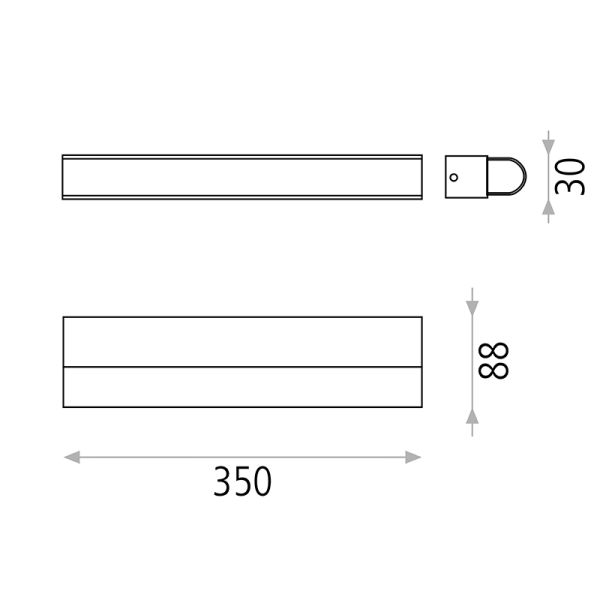 Aplique LED de baño Tesla de 35cm medidas