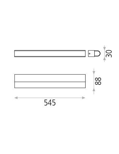 Aplique LED de baño Tesla de 54cm medidas