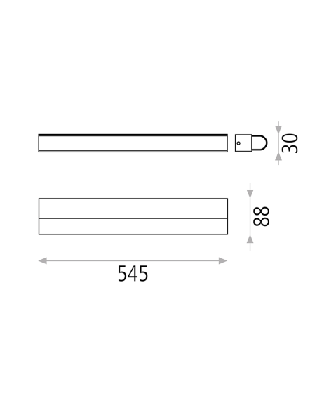 Aplique LED de baño Tesla de 54cm medidas