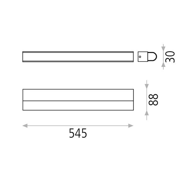 Aplique LED de baño Tesla de 54cm medidas