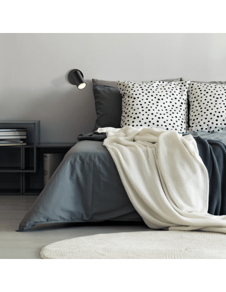 Aplique de aluminio regulable Modrian negro ambiente