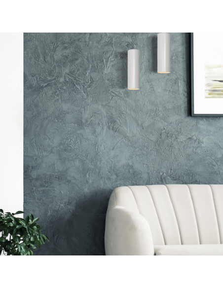 Aplique de pared metálico Modrian de 2 luces blanco ambiente