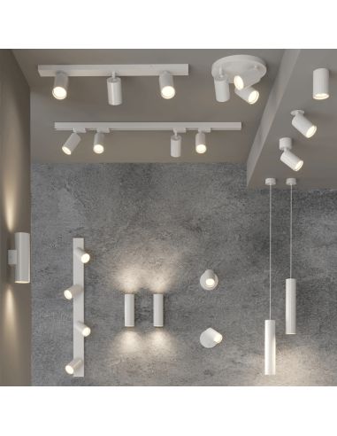 Lâmpada de teto redonda moderna Modrian 1xGU10 branco ambiente