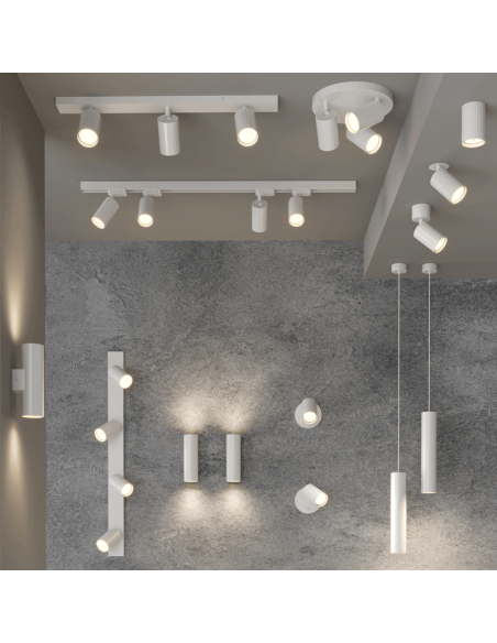 Lâmpada de teto redonda moderna Modrian 1xGU10 branco ambiente