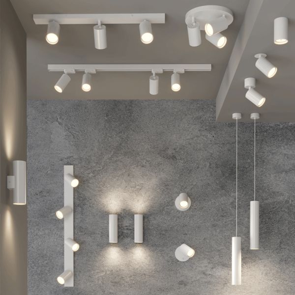 Lâmpada de teto redonda moderna Modrian 1xGU10 branco ambiente