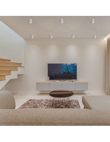 Plafón redondo moderno Modrian 1xGU10 blanco ambiente ACB