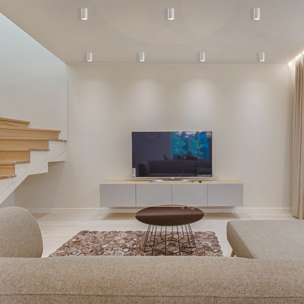 Lâmpada de teto redonda moderna Modrian 1xGU10 branco ambiente ACB