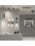 Plafón redondo moderno Modrian 1xGU10 oro colección