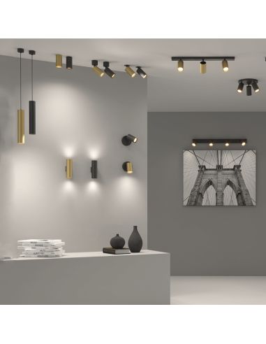 Plafón redondo moderno Modrian 1xGU10 oro colección