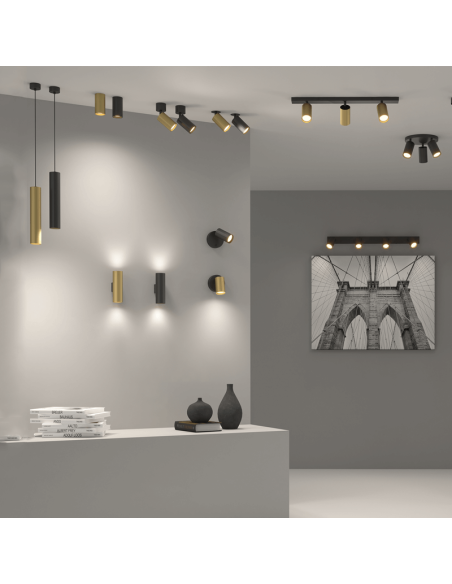 Luminária de teto redonda moderna Modrian 1xGU10 coleção dourada