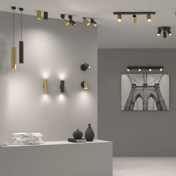 Luminária de teto redonda moderna Modrian 1xGU10 coleção dourada