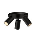 Plafonnier Modrian avec 3 spots orientables noirs