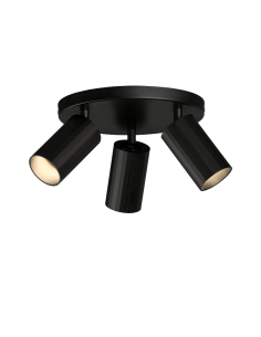 Plafón de techo Modrian con 3 focos orientables negro