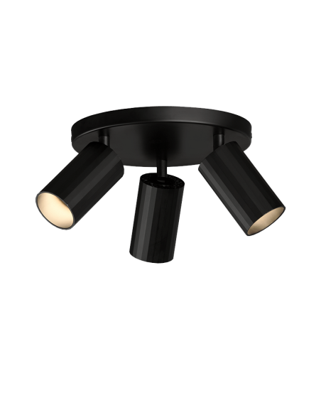 Plafonnier Modrian avec 3 spots orientables noirs