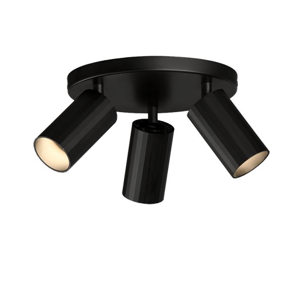 Plafonnier Modrian avec 3 spots orientables noirs