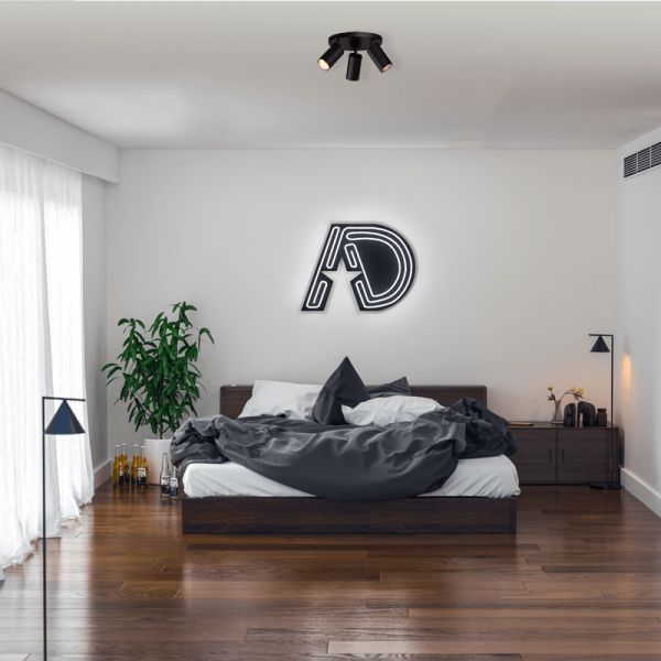 Plafonnier Modrian avec 3 spots orientables, noir ambiant