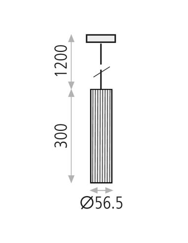 Suspension minimaliste Modrian 1xGU10 mesures