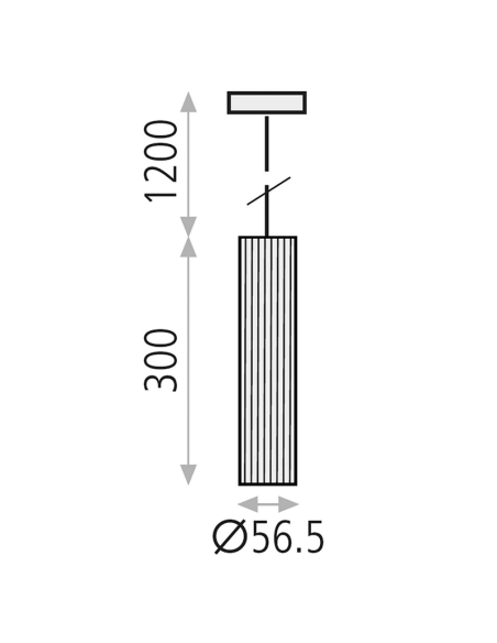 Suspension minimaliste Modrian 1xGU10 mesures