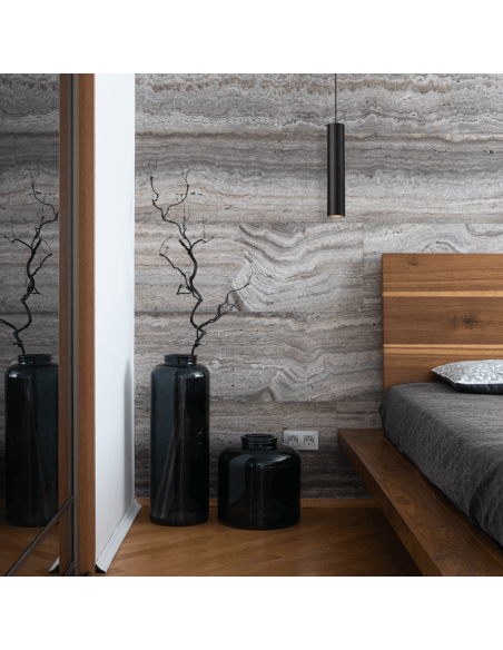 Candeeiro suspenso minimalista Modrian 1xGU10 preto ambiente