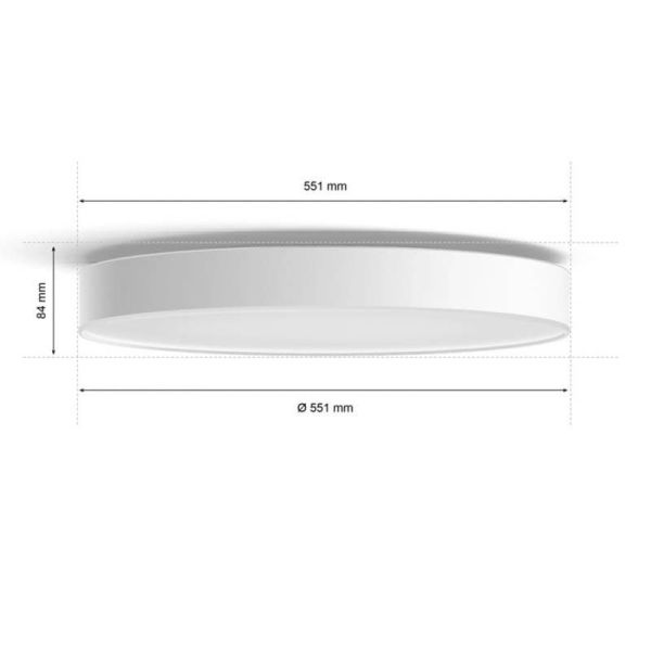 Dimensiones Plafón LED para interior Enrave XL Blanco Philips Hue 48W 6.100Lm 2.200K - 6.500K 8718696176474 | LeonLeds
