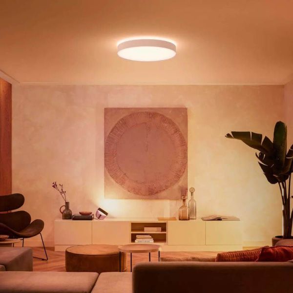 Plafón LED para interior Enrave XL Blanco Philips Hue 48W 6.100Lm 2.200K - 6.500K 8718696176474 | LeonLeds