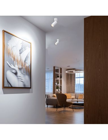 Foco de techo de superficie Modrian blanco ambiente