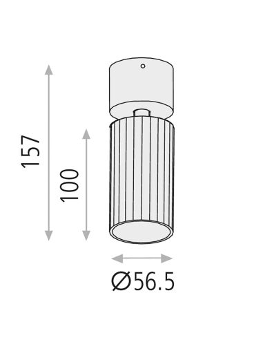 Medidas do projetor de teto de superfície Modrian