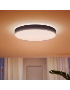 Plafón LED Redondo de color Negro Enrave XL Philips Hue 48W 6.100Lm 2.200K - 6.500K 8718696176481 | LeonLeds 2