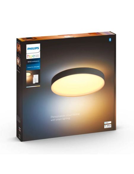 Caja  Plafón LED Redondo de color Negro Enrave XL Philips Hue 48W 6.100Lm 2.200K - 6.500K 8718696176481 | LeonLeds
