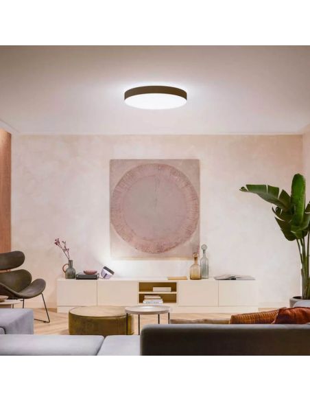 Quarto Plafon LED redondo Preto Enrave XL Philips Hue 48W 6.100Lm 2.200K - 6.500K 8718696176481 | leonleds