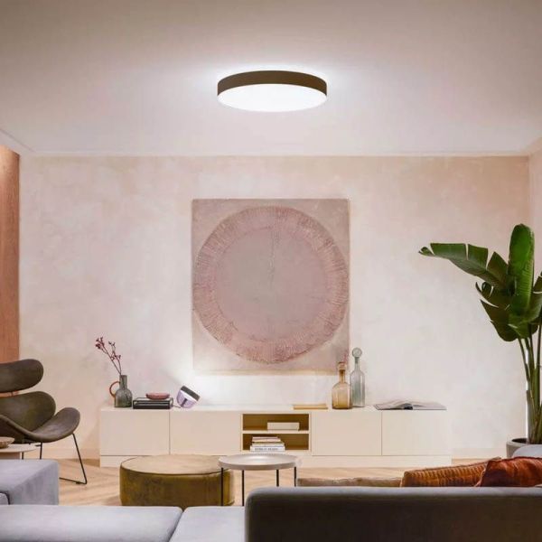 Chambre à coucher Plafonnier LED rond Noir Enrave XL Philips Hue 48W 6 100Lm 2 200K - 6 500K 8718696176481 | leonleds