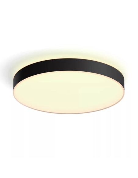 Plafón LED Redondo de color Negro Enrave XL Philips Hue 48W 6.100Lm 2.200K - 6.500K 8718696176481 | LeonLeds