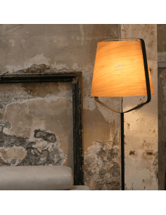 Lampadaire Stood noir et bois 29847 2