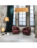 Lámpara pie de salón Stood negra y madera 29847 ambiente Faro