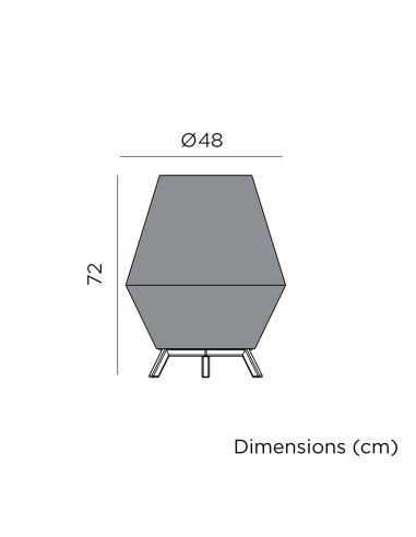 Mesures de la lampe de table d'extérieur Conta 70cm