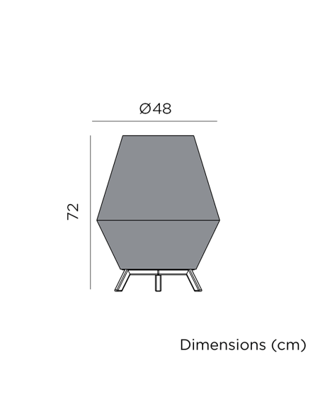 Lámpara de mesa exterior Conta de 70cm medidas