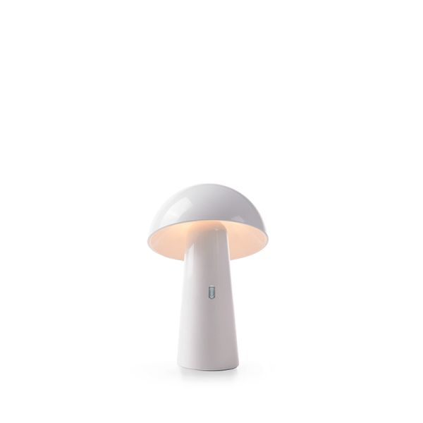 Lámpara de mesa recargable Shitake blanca