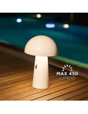 Lámpara de mesa recargable Shitake blanca ambiente exterior