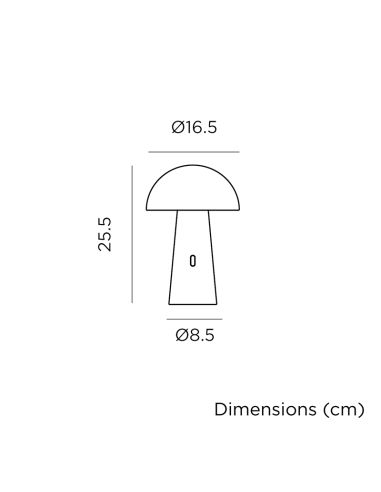 Lámpara de mesa recargable Shitake blanca o negra de exterior ambiente