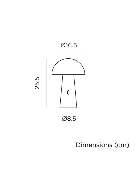 Lámpara de mesa recargable Shitake blanca o negra de exterior ambiente