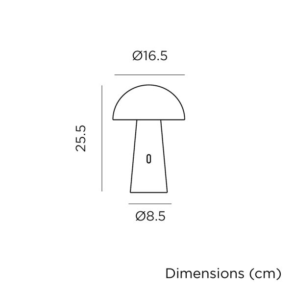 Lámpara de mesa recargable Shitake blanca o negra de exterior ambiente