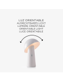 Lámpara de mesa recargable Shitake blanca ambiente orientable