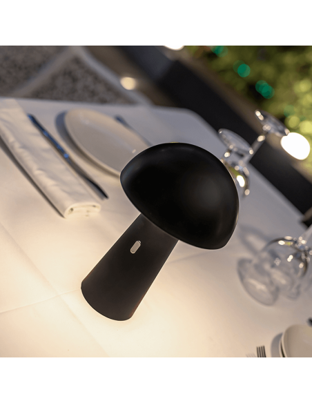 Lampe de table rechargeable shitake noir ambiant